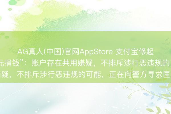 AG真人(中国)官网AppStore 支付宝修起“关闭支付功能被扣184万元捐钱”：账户存在共用嫌疑，不排斥涉行恶违规的可能，正在向警方寻求匡助