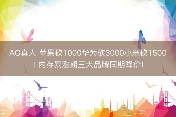 AG真人 苹果砍1000华为砍3000小米砍1500! 内存暴涨期三大品牌同期降价!